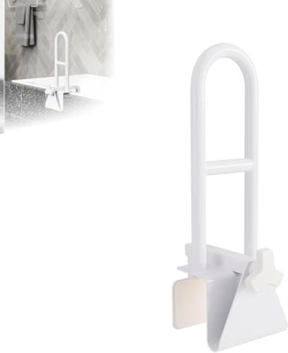 Mixtric Haltegriff Für Badewannen, Höhenverstellbar, rutschfest, Robuste Konstruktion, Werkzeuglose Montage, Ideal Für Senioren Und Menschen Mit Eingeschränkter Mobilität,Weiß
