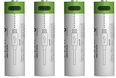 3.7V High Capacity Type C Rechargeable 14500 Li Ion Battery For Shaver & Flashlight Upgraded 5th Gen 14500mAh AA Power Cell Chargeable Batteries with Charger (B, One Size)