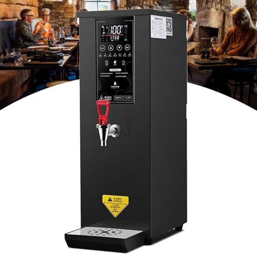 Scaldabagno elettrico commerciale in acciaio inox per tè e caffè, pannello di controllo digitale, rubinetto antigoccia, controllo automatico della temperatura, scaldabagno elettrico intelligente,Black