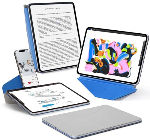 MOFT Dynamic Folio Case for iPad Mini 7 (A17 Pro 2024)/Mini 6 2021, Silm Magnetic Stand Case with 20+ Viewing Angles, Auto Wake/Sleep, Ultra Thin, Cement x Sapphire