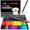 40 Marqueurs Textile et Tissu, Feutre Tissu Textile Permanent, Peinture Textile Permanent, Marqueurs pour Tissu Peinture Textile pour Vêtements Décorer des T Shirt, Sac Tissu, Chaussures, Tote Bag