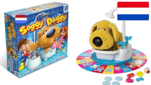 Megableu - SOGGY DOGGY - Brädspel för barn 4 år+ - Interaktivt actionspel med stänkande hund - 2–4 spelare - lustigt vattenspel för hela familjen - Presentidé - nederländsk version