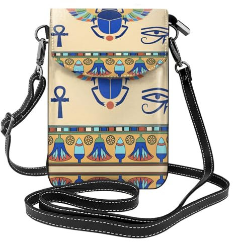ASFgda Kleine Kuriertasche für Damen, ägyptischer Skarabäus, mit Kreditkartenschlitz, mobile Geldbörse