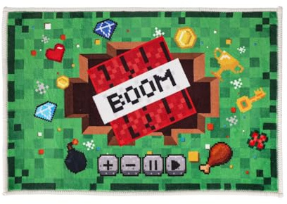 SAVITA Pixel-Badematte, 60x40cm Weich und rutschfest Badematte mit Videospielmotiv Badezimmerdeko für Kinder Jugendliche und Spielefans