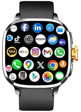 XINDADA Smartwatch Netcom S99 5G Full Android Amoled Caméra rotative 900 W WiFi GPS boussole NFC Bluetooth avec caméra rotative à 190° Noir 4 Go 64 Go