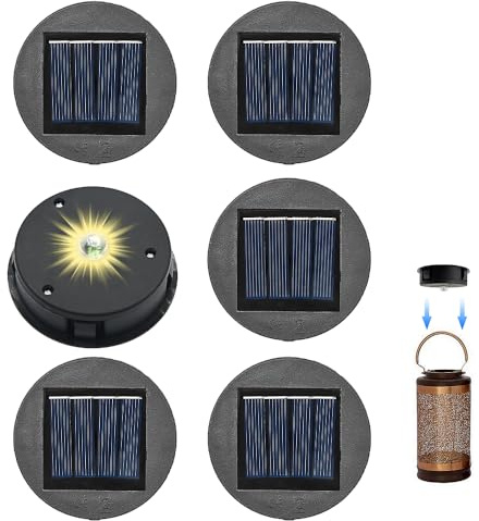 KQWVZ Solarlampen Ersatz Top, 8cm Ersatz Solarmodul Für Gartenleuchte,Solarleuchten Ersatzteile,Garten Solarleuchten Ersatzteile,Ersatz Solar LED Beleuchtung Rund Für Außen Garten Laterne Gartendeko
