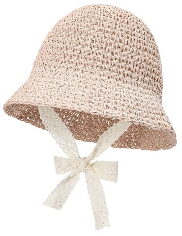 Sombrero Paja Bebé Niña 1-6 Años Gorro Verano Protección Solar Sombrero de Sol Plegable para Playa Exteriores Viaje