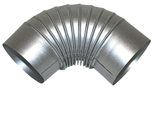 Bogen 90° gerippt mit einem Ø 120 mm Bogenknie feueraluminiert FAL