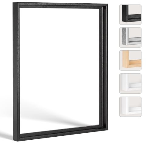 Bildershop-24 Schattenfugenrahmen Hamburg für Leinwände und Keilrahmen 29,7x42cm (DIN A3) Schwarz (matt lackiert)