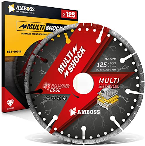 Amboss MultiShock - Diamant-Trennscheibe Ø 125 mm x 22,2 mm - Universal/Allround | Segmenthöhe: 10 mm (galvanisiert)