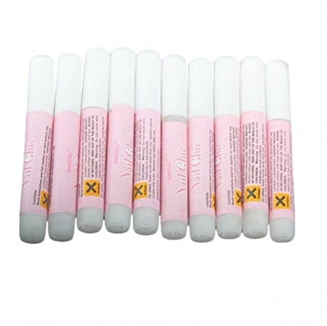 10 Pcs Professional Nail Art Glue Decorate Tips Rhinestone Gel Glue for Foil Sticker Nail Transfer Tips Decorations Adhesive