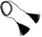 Hand®-Satz von 4 schwarzen seidigen Polyester doppelte enden Quasten mit String Kordel - 127 cm lang
