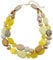 Bocar - Collana da donna con pietre voluminose su 2 fili, idea regalo (NK-10384-yellow）