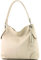 modamoda de T185 Damen Leder Schultertasche Handtasche handmade in Italy, Farbe:Creme