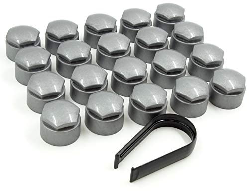 Partsdealers® Cache-écrous Ronds Fait pour Audi A1 A3 A4 A5 A6 A7 A8 TT Q3 Q5 Q7 17 mm (Alliage Gris.)