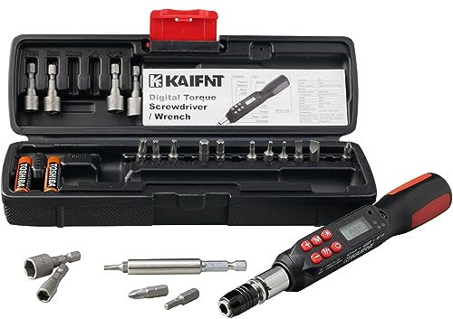 KAIFNT K551 Digital Torque Screwdriver/Wrench Set, 5 to 105 in·lbs, Buzzer/LED Flash Notification, Dual Direction