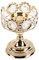 Gold Pillar Candle Holder, Premium Candlestick Holder With Deluxe Crystal Design