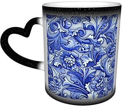 Keramik Tasse blau und weiß Porzellan Wärmeempfindliche Farbe ändernde Tasse in den Himmel Kaffeetassen personalisierte Geschenke