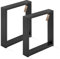 LAMO Manufaktur Tischbeine für Sitzbank, Couchtisch, Beistelltisch, Simple Light, Vierkantprofil 60x20 mm, Tischgestell 30x43 cm (BxH), Schwarz, 2 Stück, LTS-01-E-AA-9005