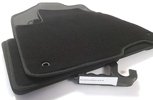 Fußmatten Hyundai Kona Elektro SUV Premium Velours (Schwarz) Matten Original Qualität Teppich Automatten, 4-teilig