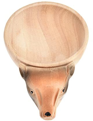 Holz Kuksa Tiere Kopf Bild Tasse, Nordic Style Handgemachte Tragbare Reise Camping Tasse für Rucksackreisen, Wandern, Lagerfeuer, Überleben, Bushcraft (Farbe D:Wolf)