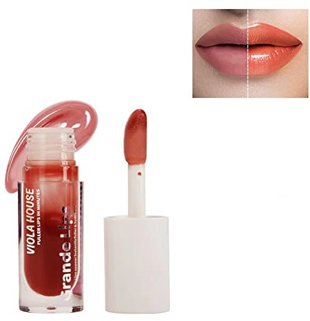 VIOLA HOUSE Lip Plumper Lipgloss, Extreme Volumen Lippen Booster, 100% Natürliche Sexy Lipgloss für Vollere Wirkende Lippen, 5 farbens Lifter Gloss. (5ML) (Barely There)