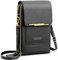 AIFILLE Petit Sac à Main pour Téléphone Portable Pochette pour Femmes Filles PU Cuir Portefeuille avec Fentes de Porte Carte et Réglables Bandoulière Crossbody Sacoche Noir