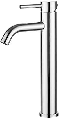 Ibergrif M11203, Robinet de Lavabo, Robinet Mitigeur Lavabo Haut de Salle de Bains avec Bec Haut, Mitigeur avec Raccordement Eau Froide/Chaud, Chromé, Argent