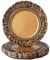 Umisriro Antique Gold Charger Plates Embossed Rim ,13 Inch Dinner Plate Chargers Round Server Ware.Set of 6 Plastic Embossed Charger for Dinner,Wedding, Elegant Tableware Decor