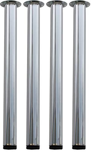 durante® Tischbeine Metall Oberfläche Chrom poliert Höhe 870 mm 4er Set (4 Stück) Modell E44 Durchmesser 60 mm inkl. Montagematerial Möbelfüße Tischfüße Stützfüße für Möbel Arbeitsplatten Tische