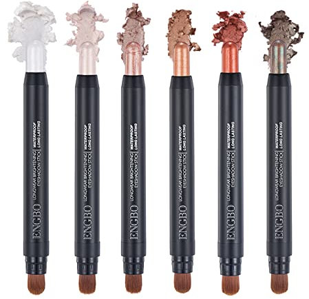 Joyeee 6 Farben Lidschatten Stift Set, Perlglanz Lidschatten-Stick Glänzende Bleistift mit Cremiger Textur Für Einfaches Auftragen, Glitzer Schimmer Eyeshadow Pen Frauen und Mädchen, 1.0 stück