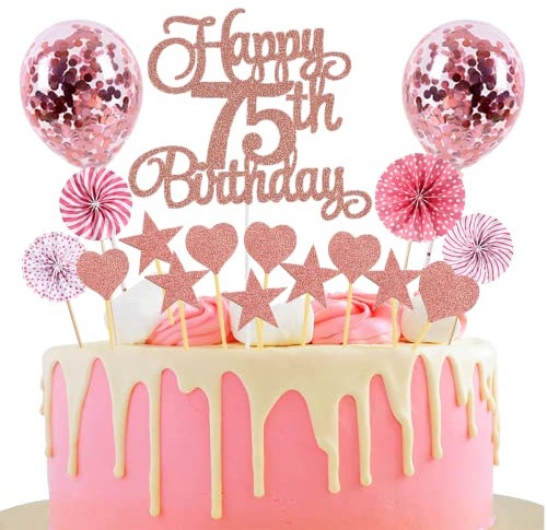 Jxuzh Happy 10th Birthday Tortendeko rosegold 10 Jahre Mädchen Jungen Kuchendeko 10. Geburtstag Kuchen Deko Tortendeko 10 Geburtstag Tortendeko rosa Mit Herz Stern Für 10 Geburtstag (rosegold 75)