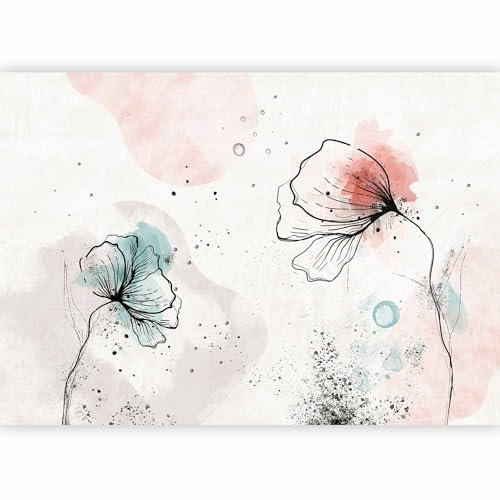 murando - Papier Peint Panoramique Adhésif Nature 343x256 cm - Tapisserie Murale Autocollante Décoration Moderne Chambre Salon - Beige rouge rose noir - b-A-10308-a-a