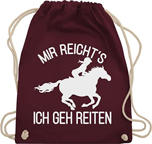 Turnbeutel Rucksack - Pferde - Taschen - Mir reicht's ich geh Reiten - Unisize - Bordeauxrot - pferdetasche stalltasche pferd pferdeliebhaber pony beutel reiterzubehör pferdebeutel pferdespruch