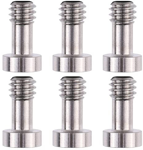Hersmay 6PCS 1/4'' - 20 Camera Long Screw Hex Screws with Stainless Steel Material for Camera Tripod, Monopod, Tripod Baseplate, Quick Release Plate