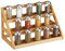 Relaxdays Portaspezie da Appoggio, Organizer Cucina, 3 Gradini per Spezie, 23x25,5x15,5 cm, Spice Rack, Bambù, Naturale