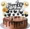 Cake Decoration Happy Birthday Cake Decoration Black Gold 60th Birthday for Women Men Glitter Cake Topper