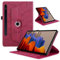 Coque pour Samsung Galaxy Tab S9/S8/S7 11 Pouces 2023/2022/2020, Etui Premium Cuir PU Rotatif à 360 Antichoc Degrés Flip Case Cover Fonction Support Housse pour Galaxy Tab S9/S8/S7 - Rouge