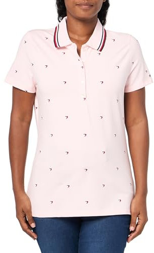 Tommy Hilfiger Polo à Manches Bouffantes pour Femme, Balerina Pink Multi, XS