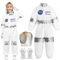 Astronaut Kostüm Jumpsuit für Kinder: Space Jumpsuit für Kinder Astronaut NASA Kostüm für Jungen Mädchen mit Helm und Handschuhe Pretend Role Play Karneval Halloween Dress up (Weiß, 120)