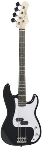 Bajo eléctrico Woodbrass PB100 negro - Guitarra baja versátil ideal para principiantes - Cuerpo forma PB Fresno Toque arce - Estilo rock, pop, funk, blues, duros, jazz