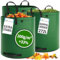 TTL Garden 3x 272L SUPER SOLID Gartensack grün - DOPPELTER BODEN 2x200 gsm extra stabil & reißfest selbststehend 4 Griffe groß robust 3er Set Laubsack Abfallsack für Gras Laub Hecke Gartenabfall