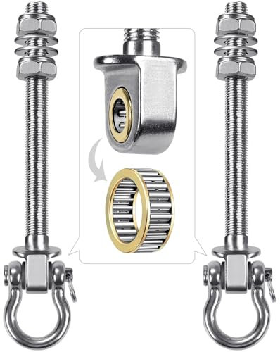 SELEWARE Set di 2 ganci da soffitto, per altalena, in acciaio inox 304, con cuscinetti per poltrona sospesa, veranda, parco giochi, altalena