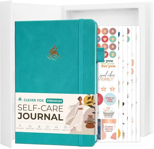 Clever Fox Selbstfürsorge-Tagebuch Premium – Dankbarkeitstagebuch und Journal für mentale Gesundheit für Frauen – Reflexion und Persönlichkeitsentwicklung, Türkis