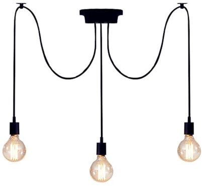 Mengjay Kronleuchter Industrie Vintage Edison Pendelleuchte,Retro Spinne Lampe Hängelampe Höhenverstellbar Pendellampe,DIY Deckenleuchte für Schlafzimmer Wohnzimmer Esszimmer (3 Kopf)