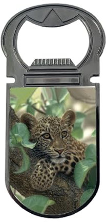 3D LiveLife Flaschenöffner - Tree Hugger von Deluxebase Lentikular 3D Leopard Magnetischer Flaschenöffner Kühlschrankmagnet Flaschenöffner für Bierflaschen und Bar Zubehör für Zuhause, Reisen und