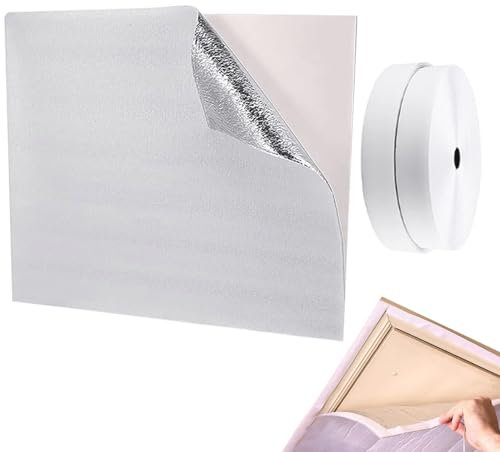Attic Door Insulation Cover 50.79x37.4 Inch Attic Fan Cover with 5m Sticker Attic Vent Insulation Cover for Winter Summer, Attic Fan Cover