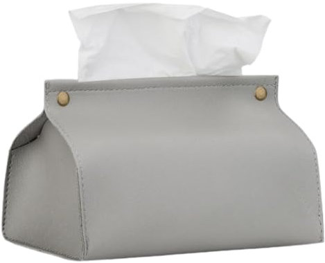 UENXRXE 1 Pezzi Fazzoletti Di Carta Box, Porta Fazzoletti In Pelle Pu,Scatola Per Fazzoletti, Porta Fazzoletti Rettangolare, Portafazzoletti In Stile Per Bagno Salotto Hotel(Grigio,A)