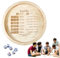 Rollwürfelbrett – rundes Würfelbrett aus Holz für Tischspiele | Perfektes Brettspielzubehör für Familienabende, Camping, Reisen und Meetings, 13,78 Zoll