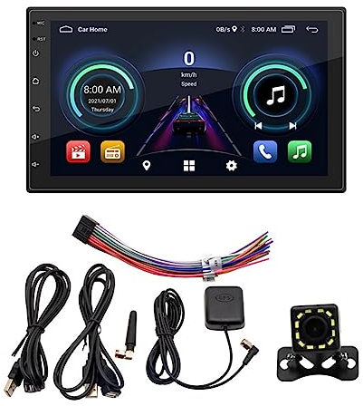 Uanratg Radio de Coche de 7 Pulgadas Carplay Android Auto, 2+32G Android 10.1 2Din GPS Reproductor Multimedia Bluetooth, FM, CáMara, Mirror Link
